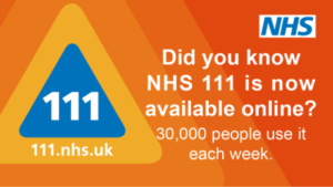 Did you know NHS111 is now available online? 30,000 people use it each week. 111.nhs.uk